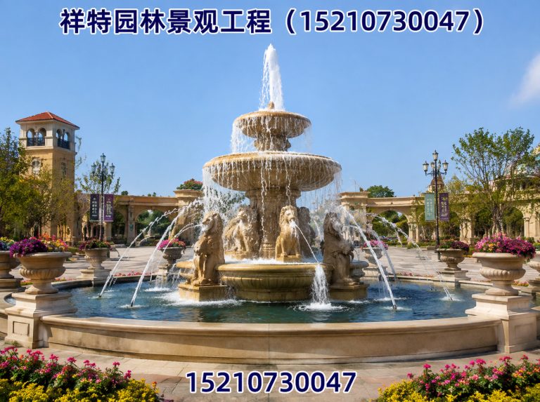 河北广场喷泉展示图