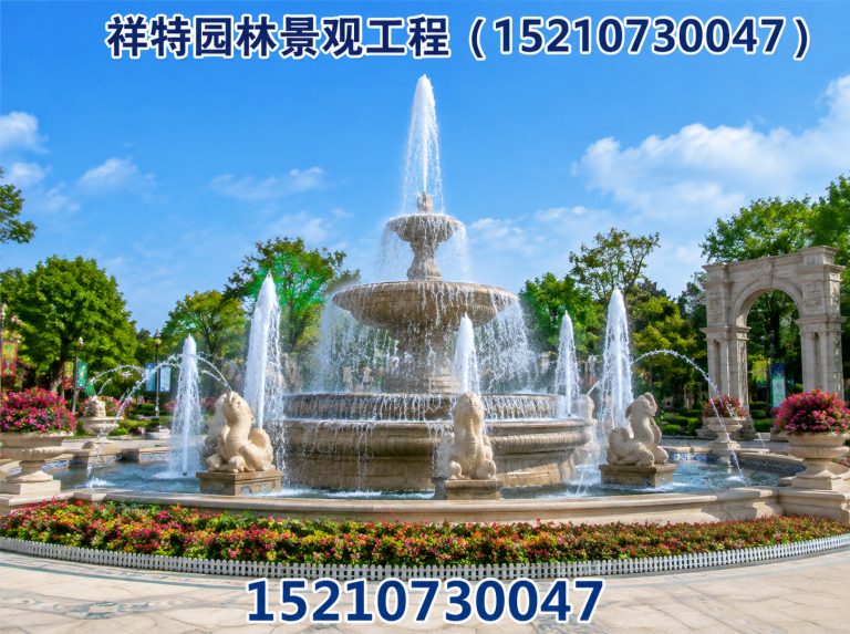 河北人工湖喷泉展示图